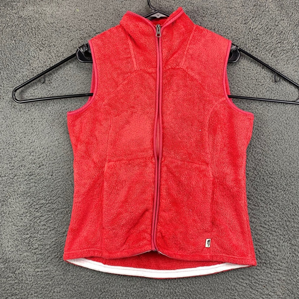 The North Face Womens Fleece Vest Full Zip Coral Pink Sleeveless‎ Jacket M/M